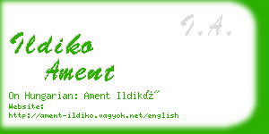 ildiko ament business card